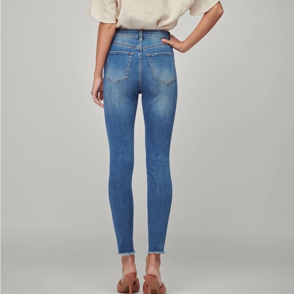 NATURE DENIM Diane High Rise Ankle Skinny Denim Jeans Raw Hem Size 25 NEW - Picture 3 of 16